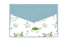 海の生き物を描いた封筒テンプレート