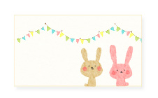 可愛らしいウサギを描いた封筒テンプレート