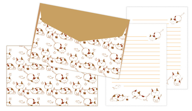 猫好きにピッタリの封筒テンプレート 封筒素材館