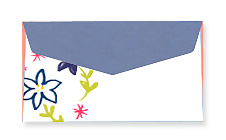 ブルーの花が美しい封筒テンプレート