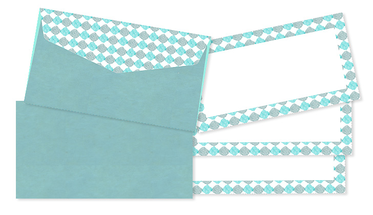 ブルー系でまとめたシンプルな封筒テンプレート